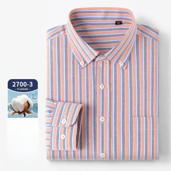 S93908df55d514968a3054ec161ed02a8G.jpg New 100% Pure Cotton Oxford Men's Plaid Shirts Male Business Casual High Quality Long sleeve Shirt for Men Pocket Shirt S-5XL