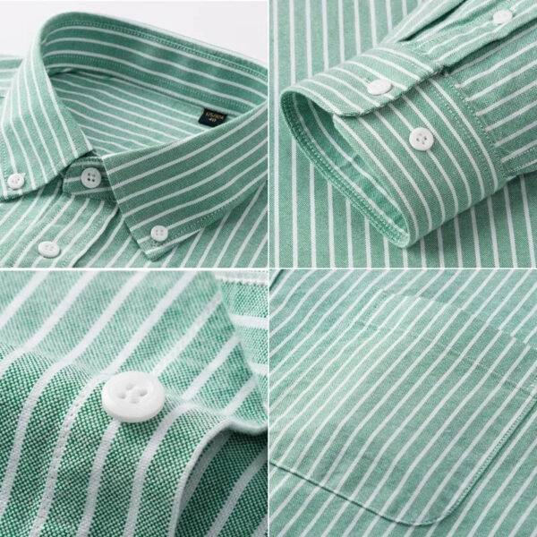 S94195602db004d6ab629bc812e297274k.jpg New 100% Pure Cotton Oxford Men's Plaid Shirts Male Business Casual High Quality Long sleeve Shirt for Men Pocket Shirt S-5XL