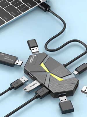 S942527c235a843ed8316c92273b11f7bI.jpg 0.6CM/1.2M HUB 7-port Compatible USB2.0 Expansion Splitter Laptop Connect Hard Drive Computer TYPE-C Stable Transfer Data
