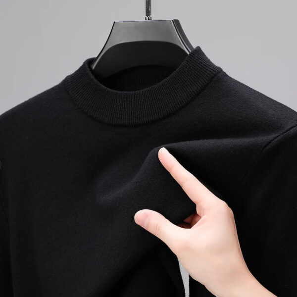 S942e22aa5995497182816f710c80678d4.jpg Half Turtleneck Knitwear Sweater New Autumn/Winter Mock Neck Sweatshirts Solid Color Pullovers Man Brand Casual Mens Clothing