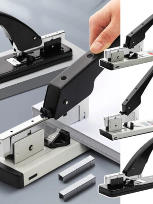 Big Heavy Type Metal Stapler Bookbinding Stapling 100/200 Sheet Capacity Office Tools Fit Sturdy Portable Handhled Staples Home