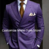 High Quality Brown Men's Suits Double Breasted Bespoke Double Breasted Peaked Lapel Formal Blazer Slim Fit 2 Piece Jacket Pants