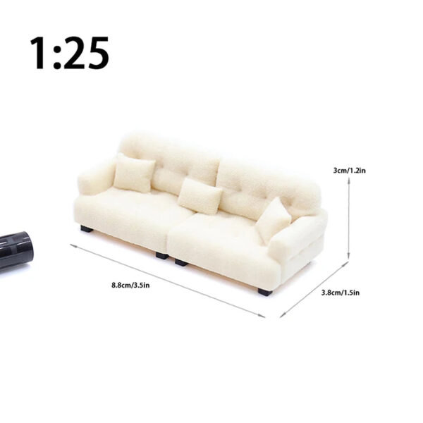 S9513e7bd07f9456f83ebb1af5fddc684h.jpg Dollhouse Simulation Flocking Sofa Model Dollhouse Mini Living Room Furniture Decoration Accessories Pretend Play Toys
