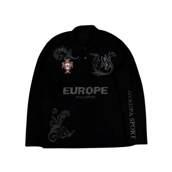 S957f5768a73843fdb7da276cc0791169y.jpg Retro Long Sleeve Polo Shirt Y2k Casual Loose Letter Pattern Embroidery T Shirts Street Sweatshirt Men Cotton Jersey Lapel Golf