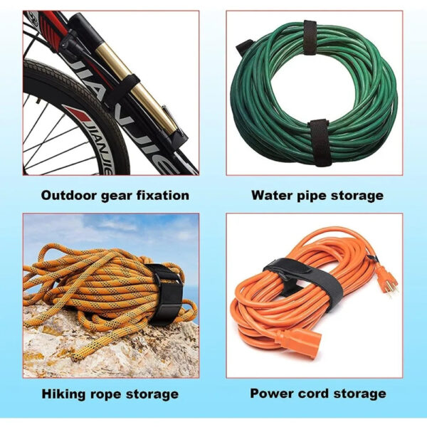 S95ad682f725540fd9fd8e61a835c6c0cq.jpg Hook and Loop Straps with 24pcs Buckles, Heavy Duty Nylon Reusable Cut-to-Length Molle Straps for Cable Organizer or Storage