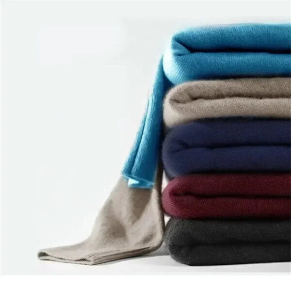 S95ed252b708c495491f56359115d22f8M.jpg Luxury Brand Men's Mock Collar 100% Pure Woolen Sweater Tops Autumn Winter Cashmere Sweater Pullover Male Warm Knitwear Sweater
