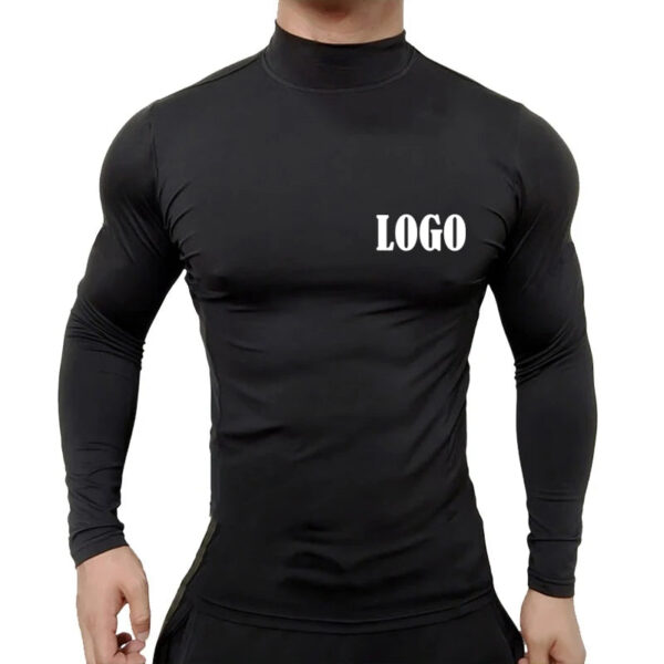 S95f6e5fd3dab4e5496f6db573a420b858.jpg New Fashion Base Tee Shirt Men Slim Fit Knit High Neck Pullover Turtleneck Sweater Tops Shirt