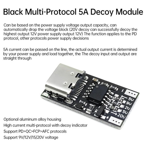 S9625e0c83a8346fa8f6f3b656d2876ca2.jpg PD/QC/FCP/AFC Trigger Board Module PD/QC Decoy Board Fast Charge USB Type-c to 20v High Speed Charger Power Delivery Boost Modul