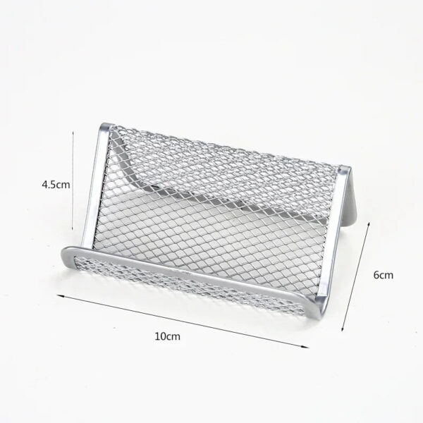 S962ee63fb6654249a1f543d3c57f22edM.jpg Metal Mesh Portable Business Name Card Holder Display Stand Rack Desktop Table Organizer Home Desk Storage Stand