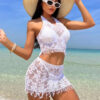 S963255a0df6c4730a7832b823ab0184c0.jpg 2PCS Sexy Women Fishnet Cover Ups Hollow Out Bodycon Women's Swimwear See through Tassel Dress without Bikini Beachwear