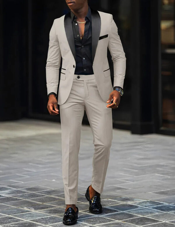 S96739f30607d47c79fa4b82ca457cbcbo.jpg 2-Piece Men's Suit Suitable For Wedding Business Suits, Single Button Jackets And Pants Sets, Slim Fit Jacket Sets