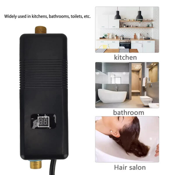 3000W Instant Electric Water Heater for Home Bathroom Kitchen Washroom Camping Black Bathroom Water Heater Electric Water Heater