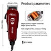 S96b3bcc1630b43f388abddd3bcf197742.jpg WALUX Professional Men's Hair Clipper Classic Red 10W Powerful Corded Trimmer with Adjustable Taper Lever Hair Cutting Tool