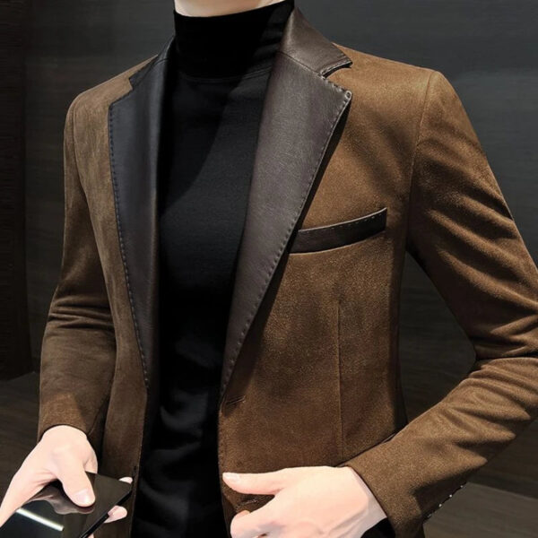 S9708ddc3e56043e5b743e954b967e8f7b.jpg Single Breasted Splicing New In Jacket for Men Vintage Coats Luxury Designer High Quality Spring Clothes Man Suits and Blazers