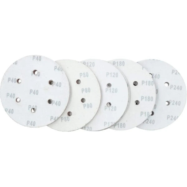 S9745ab3cc24e4c978a479286724a8376B.jpg 5/10/20/30/50pcs 6 Inch 6 Holes Sanding Discs 40, 80, 120, 180, 240 Mesh Flocking Sandpaper Orbital Sander Hook and Sand Paper