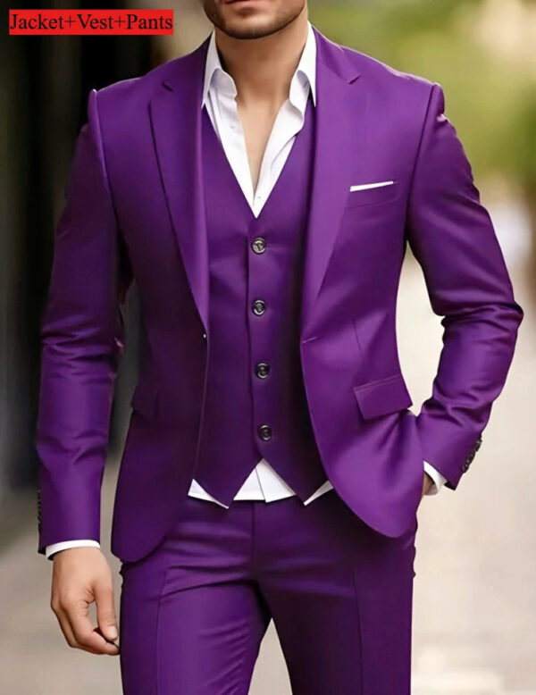 S97617d0c03c94de69d258b65013937d3x.jpg Elegant Men's Suit Sets- Slim Fit Tuxedo Set for Weddings & Formal Occasions, Black Suit