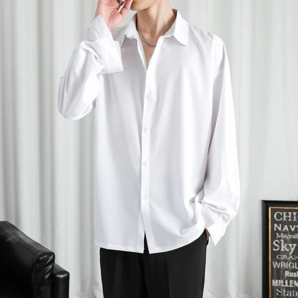 S97bd50e0de6d41d6ba33caf03c2302ddb.jpg Shirt Men Solid Long sleeved Shirt For Men Korean Fashion Shirts Comfortable Blouses Casual Loose Classic Single Breasted Shirt