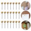 400Pcs Plastic Pin Tack Needle Bulletin Board Push Flag Map Round Travel National Thumb Stick Photo Holder (Golden)