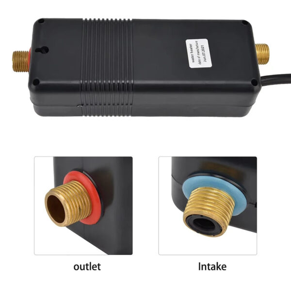 3000W Instant Electric Water Heater for Home Bathroom Kitchen Washroom Camping Black Bathroom Water Heater Electric Water Heater