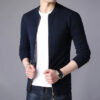 MRMT 2026 Brand New Men's Knitted Cardigan Fashion Slim Fit Korean Small Stand Collar Sweater Men Cardigans Jackets For Male