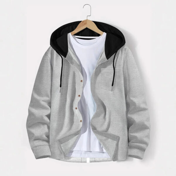 S98b0dd1419cf43099e0ab7f286822f07Q.jpg Spring and autumn new Waffle men's casual slim-fit hooded long-sleeved cardigan matching color fashion high quality tracksuit pa