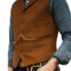 S99a8c3dd102d45a3bbfe82defb36e7cbj.jpg Wool Tweed Men's Suits Vest for Groomsmen Wedding Lapel Casual Slim Business Vests Sleeveless Waistcoat Male Gilet Homme Vests