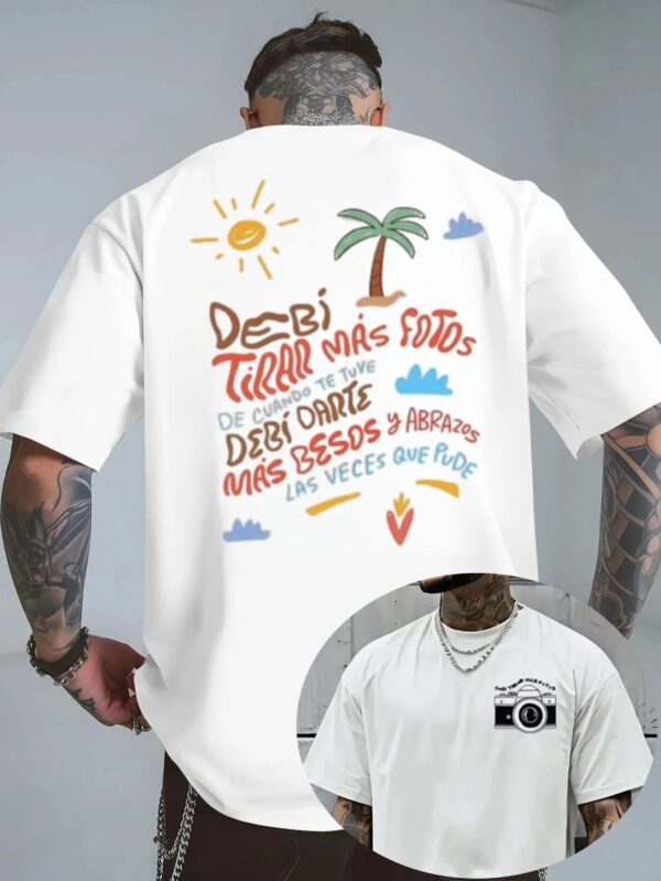 Bad Bunny Debi Tirar Mas Photo DTMF Album T-shirt Men's Women's Harajuku Style Short Sleeved Casual Cotton Oversized T-shirt