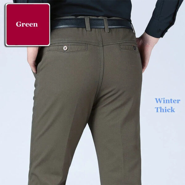 S9a92663aed084562b67ecc502737529bh.jpg New Arrival 100% Cotton Summer Autumn Men's Casual Pants Fashion Solid Black Beige Gentle Thicken Trousers Brand Smart Suit Pant