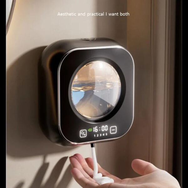 S9afa3b597cc2472387f6d3208cdb969aq.jpg Wall Mounted Automatic Soap Dispenser with Large Capacity Non-contact Rechargeable Sensor Kitchen with LED Intelligence Cleaning