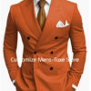 High Quality Brown Men's Suits Double Breasted Bespoke Double Breasted Peaked Lapel Formal Blazer Slim Fit 2 Piece Jacket Pants