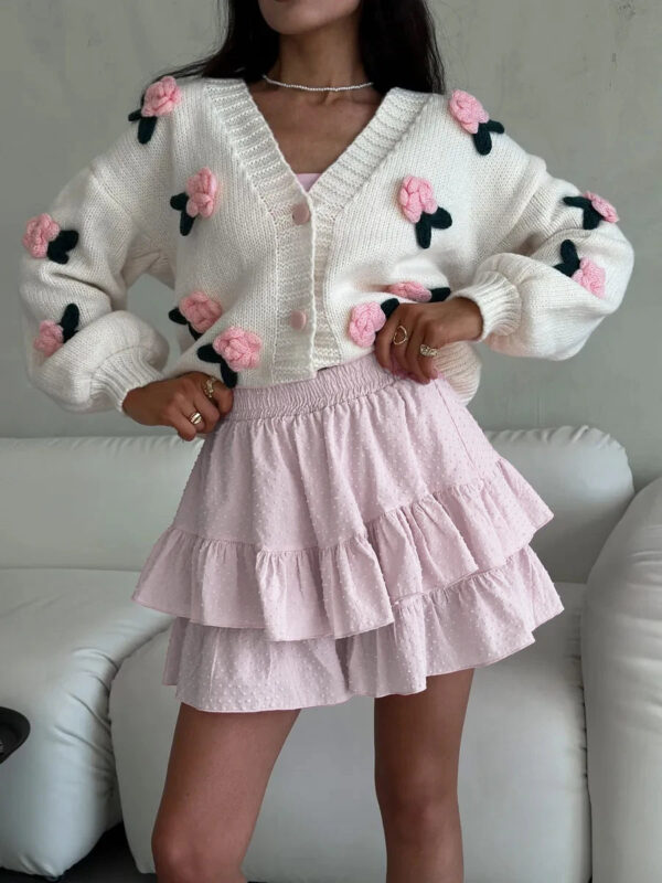 S9b7e404ecf50431b853e47c06b6ac89cu.jpg Bornladies Sweet Ruffled Shorts Women's Summer Korean Style Polka Dot With Lining Short Skirt High Waisted 100% Cotton Shorts