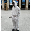Men Cotton Vintage Tracksuit 2pcs Set Hoodies Straight Pants Casual Loose Hip Hop Sports Hooded Pullover Trousers Y2k Streetwear