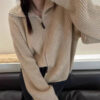 S9be2f82c23824993bd076003a234b918H.jpg New 2025 high-end autumn and winter knitted women's lapel cashmere wool sweater casual short women's cardigan 100% wool sweater