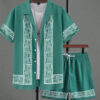 Shirt Set Men's Summer 3D Printed Shirt And Shorts Set Men's And Women's Fashion Casual Fresh Simple Lapel Hawaiian Shirt