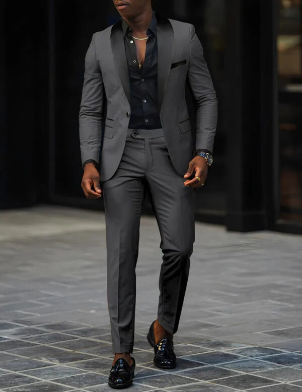 S9c8b49cf068f48568a84e471fc6f3a19D.jpg 2-Piece Men's Suit Suitable For Wedding Business Suits, Single Button Jackets And Pants Sets, Slim Fit Jacket Sets