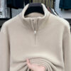 S9c95edf1c7c1437880b91bcd3f9cfa7fS.jpg 2025 Autumn/Winter New Men's Stand Up Collar Half Zipper Solid Color Hoodie with Velvet Versatile Warm Thick Top for Men