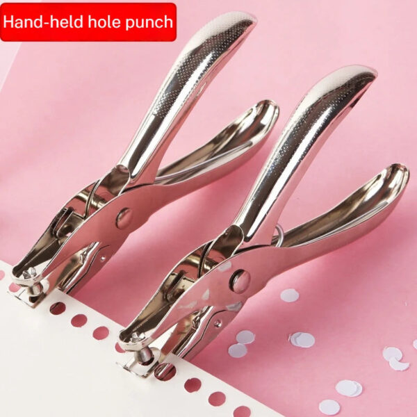 S9d4cdbe43ca442f7a762601abe02082e0.jpg Handheld Single Hole Puncher 6mm Diameter Eye-Catching Manual Hole Punch for Students Thick Paper A4 Sheets Cards & DIY Projects
