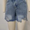S9d9d46ab6cbd4d60ab2d4d94f78f4afb8.jpg Denim Shorts for Women Distressed Hole Jeans Irregular Washed Mid Waist Pockets Streetwear 2025 Female Vintage Short Pants