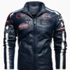 S9e62c83aaf53480cb0e4ab203ec1594b2.jpg Men's motorcycle racing suit PU leather label color jacket