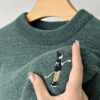 S9e8b4c44d9a54be3a3026d235acc3decX.jpg Premium Luxury 2024 Autumn/Winter Round Neck Solid Color Exquisite Embroidery Men's Sweater Casual Warm Thick Knitted Sweater