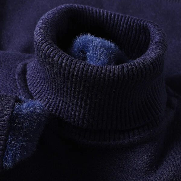 Men's Slim Fit Long Sleeve Turtleneck Sweater Anti-Pilling High Quality Knitted Solid Color Pullover Trendy Men's Clothing