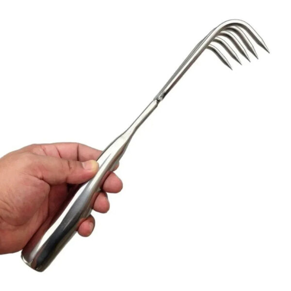 S9eac60fc376e49e282611dbc2ce06fffM.jpg Claws Garden Hand Rake Stainless Steel Manual Small Leaf Rakes Integrated Gardening Tool Weeding Removal Puller Garden Yard