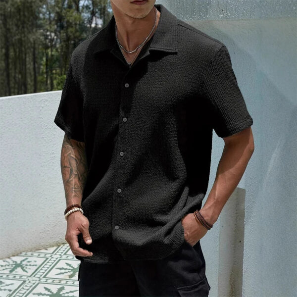 S9f4c9716c43f4c0ba9a752804b43035bL.jpg Men's Casual Shirt Summer Short Sleeve Male Clothing Hip Hop Streetwear Plus Tops Black White Tee Fashion Baggy Shirt For Men