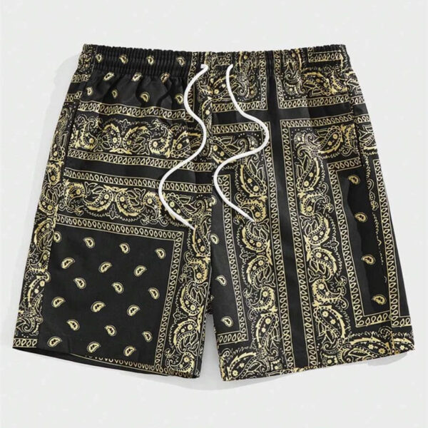 S9fb7ae652dfe4e4f909316aeb373f0ecZ.jpg Classic Perris Pattern Beach Short For Men Retro Print Drawstring Board Shorts Sea Vacation Casual Fashion Hawaii Swim Trunks