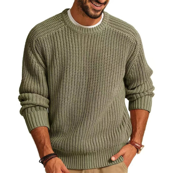 S9fcd83916f9642db8bcab5c183a292ea4.jpg Fashion Autumn Winter New Men's Sweater Long Sleeve Round Neck Casual Men Knitted Jacquard Pullover Solid Tshirt Man Tops