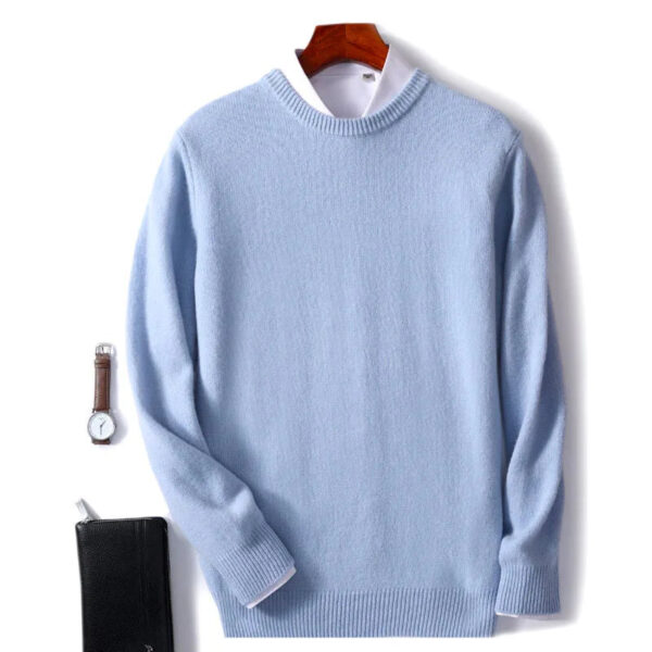 Sa0626a5bbd8e4c59a956e6d60a4e6edcK.jpg Autumn Winter Men Cashmere Sweater O-neck Soft Warm Pullovers Male Loose Knitted Shirt Korean men's winter blouse