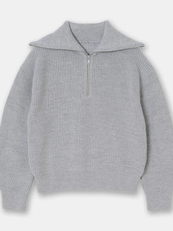 Sa0b484741b5a4c79b63e302e10a9d3d8a.jpg Women's Turtleneck Loose Lapel Striped Knitwear Women Pulovers New Simplicity Half Zipper Casual Fashion Women Sweaters 2025