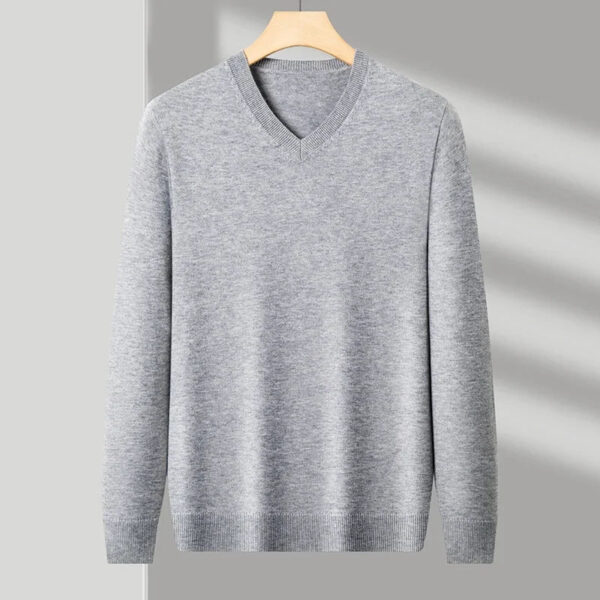 Sa13d256e2ce54e4b9e9e9b196a9303baf.jpg New Sweatwear Men's V Neck Basic Solid Color Sweaters Round Neck Elastic Pullovers Warm Autumn Knitted Oversized Sweater Men
