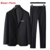 Sa14b2d9b28114555b6298909db334118w.jpg Suit (Blazer+ Vest + Trousers) Men's Fashionable Gentleman Business British Style Solid-color Banquet Host Casual Wedding Suit