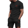 Sa14cb01650fe40b184b8d91e9443a9bbe.jpg New summer men's casual shortsleeved shorts 2-piece city street fashion T-shirt shorts suit men's cool run hot sale